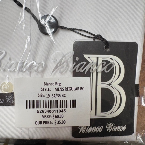 Bianco Bianco Men's Elegant White Dress Shirt - Picture 2 of 5